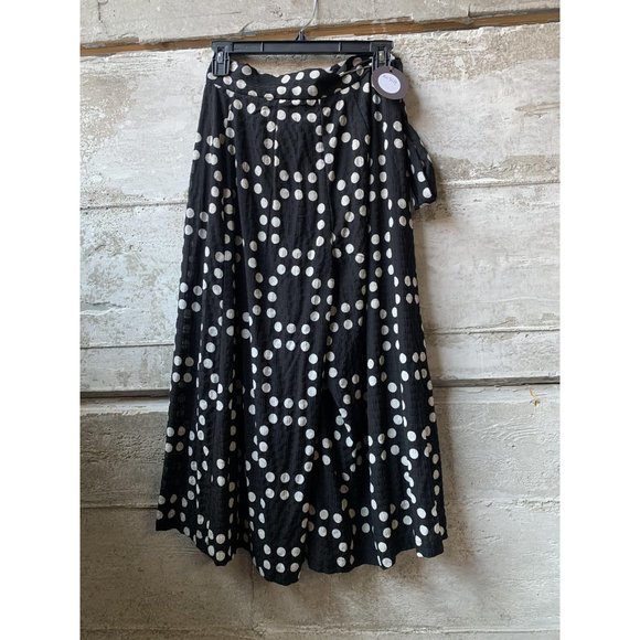 3. Eva Franco Polka Dot Palazzo Pants Tie Belt Waist - Picture 5 of 6